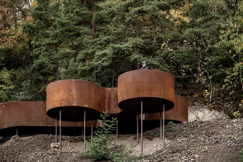 Reiulf Ramstad Arkitekter 'Gates of Happiness' Chemin des Carrières Rosheim France Architecture Steel Sculptures Pavilions 'Portes Bonheur: le Chemin des Carrières'