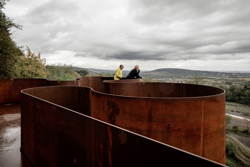 Reiulf Ramstad Arkitekter 'Gates of Happiness' Chemin des Carrières Rosheim France Architecture Steel Sculptures Pavilions 'Portes Bonheur: le Chemin des Carrières'