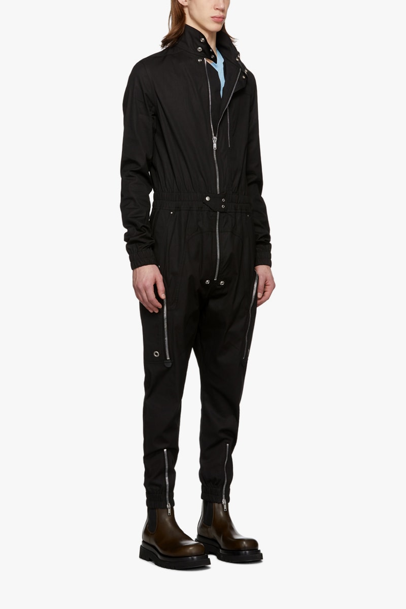 Rick Owens Black Bodybag Jumpsuit boiler suit flight suit one piece jacket outerwear onesie drkshdw monochromatic noir silver toned zippers riri calfskin made in italy fall winter 2019