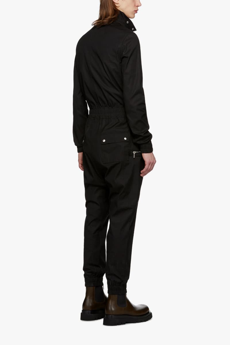 Rick Owens Black Bodybag Jumpsuit boiler suit flight suit one piece jacket outerwear onesie drkshdw monochromatic noir silver toned zippers riri calfskin made in italy fall winter 2019