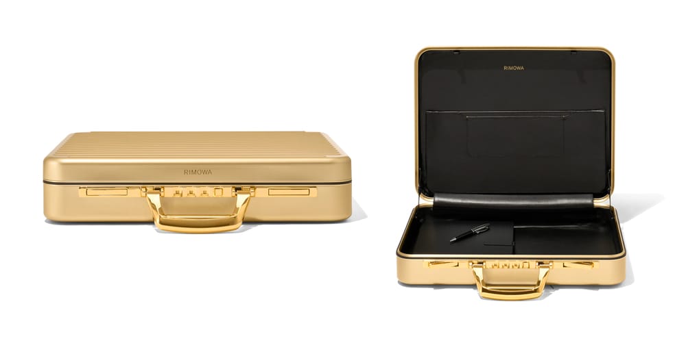 rimowa briefcase gold