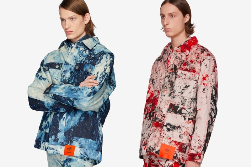 S.R. STUDIO. LA. CA. Drops Bleached Indigo and Multi-Colored Pine Grove Chore Coats