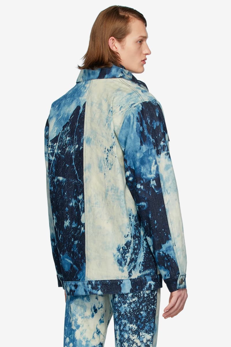 S R STUDIO LA CA Indigo SOTO Hand Bleached Denim Barn Coat Multicolor Pine Grove Chore jacket fall winter 2019 collection outerwear workwear made in united states of america artist