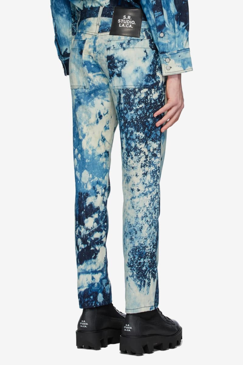 S R STUDIO LA CA Indigo SOTO Hand Bleached Denim Barn Coat Multicolor Pine Grove Chore jacket fall winter 2019 collection outerwear workwear made in united states of america artist