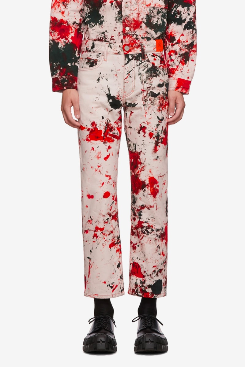 S R STUDIO LA CA Indigo SOTO Hand Bleached Denim Barn Coat Multicolor Pine Grove Chore jacket fall winter 2019 collection outerwear workwear made in united states of america artist