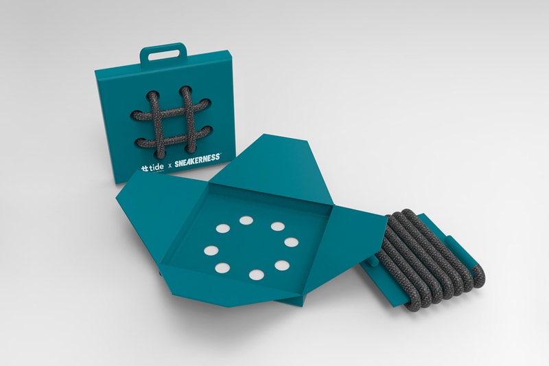 sneakerness tide 100 percent recycled ocean material plastic shoelaces sustainable release date info photos price lace 