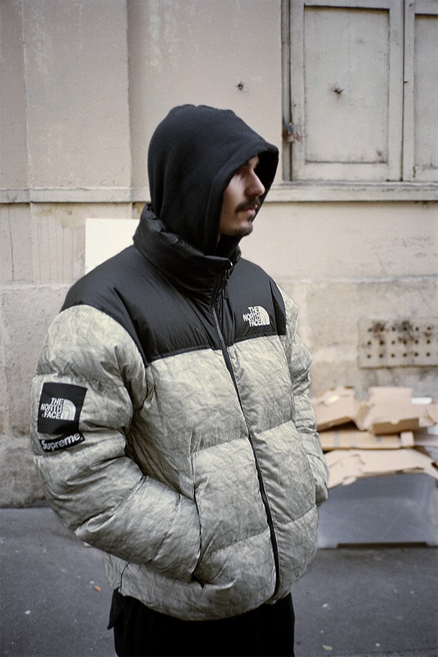 Supreme x The North Face Winter 2019 Nuptse Collection Jackets Scarf Pants Snow Japan New York TNF 700-Fill paper print 
