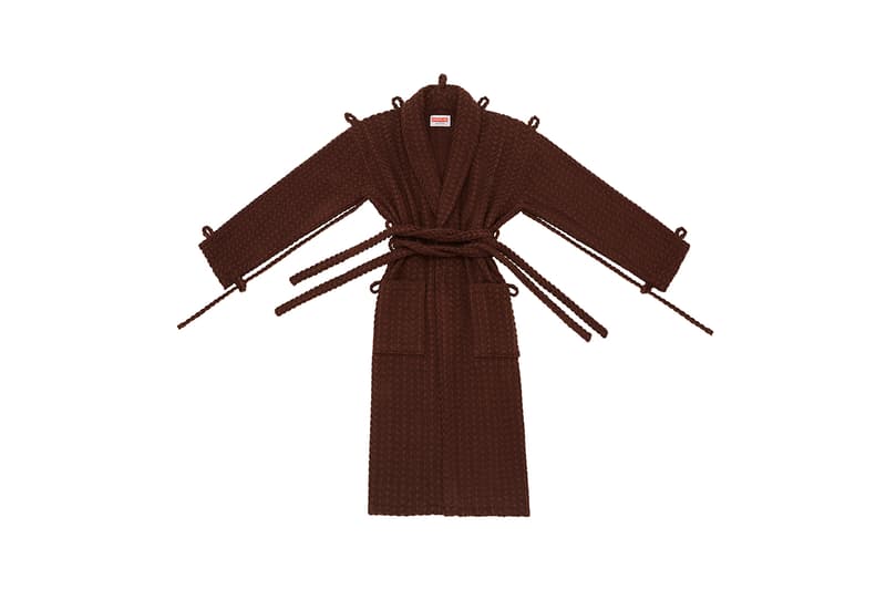 craig green the standard hotel bath robe dressing gown herringbone pin stripe mustard brown pink buy cop purchase