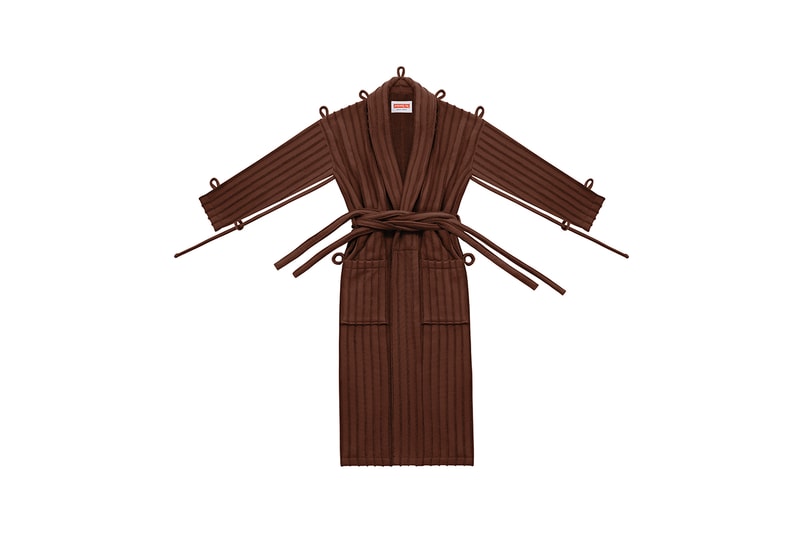 craig green the standard hotel bath robe dressing gown herringbone pin stripe mustard brown pink buy cop purchase