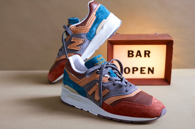 todd snyder new balance m997 made in usa sneakers release blue burgundy tumbled bison leather chemical free vegetable tanned leather pigskin suede