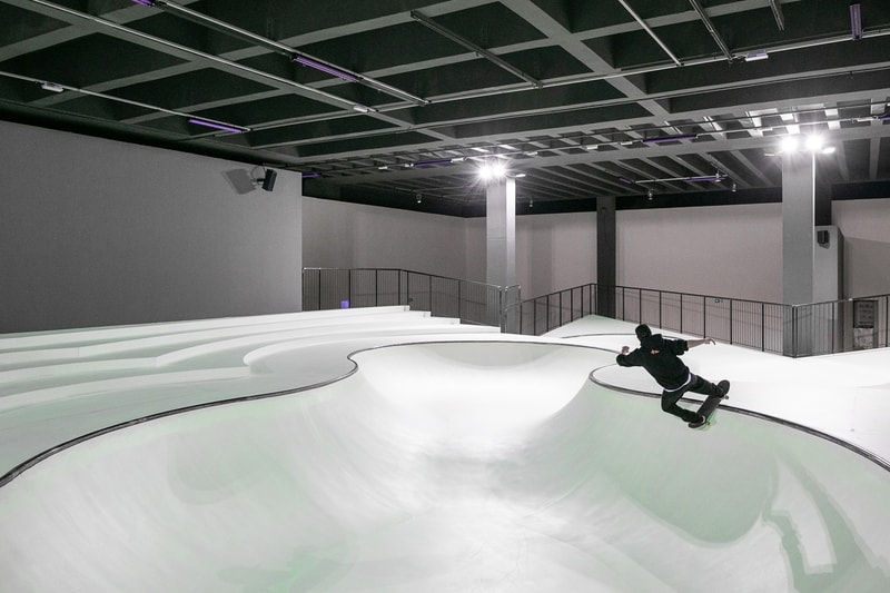 Triennale Milano 'OooOoO' Skatepark Installation "Year of Play" Koo Jeong A Fluorescent Green Glow-in-the-Dark Academy of Skateboarding Parco Sempione was curated by Julia Peyton-Jones Lorenza Baroncelli