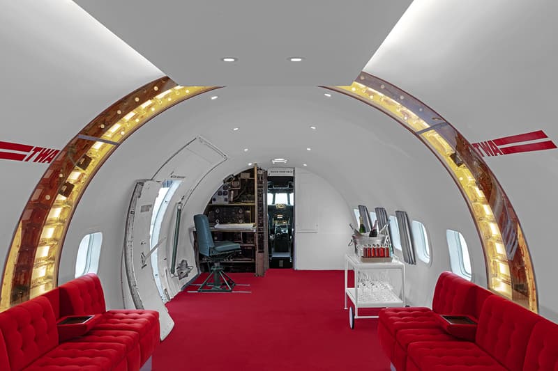 TWA Hotel Turns Vintage Airplane Into Retro Bar cocktail hospitality airports jfk 1958 Lockheed Constellation Strainer aircraft