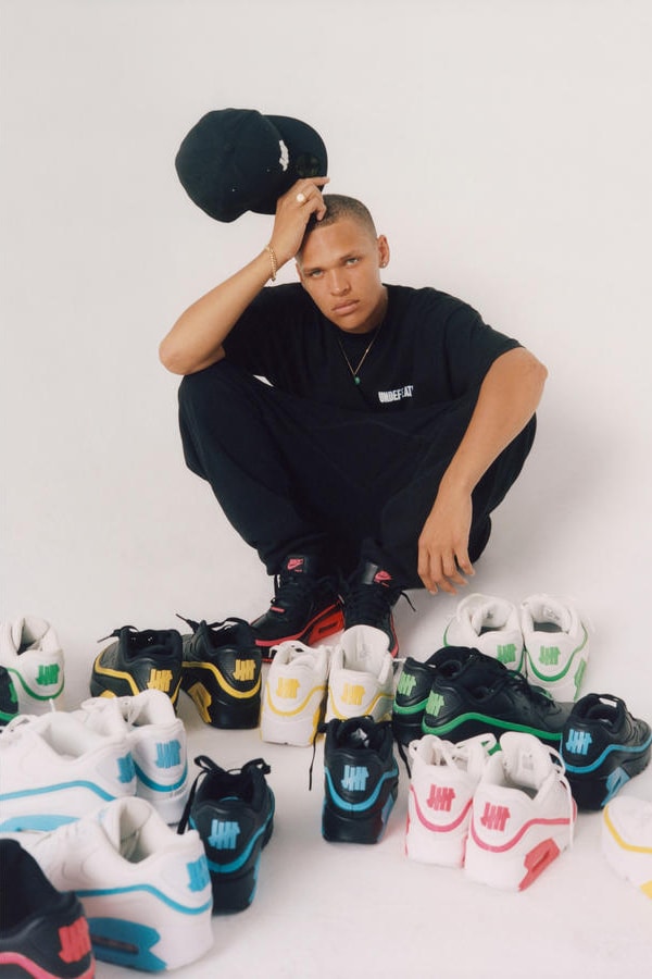 nike sportswear undefeated undftd air max 90 white black blue red green yellow collaboration release date info photos price
