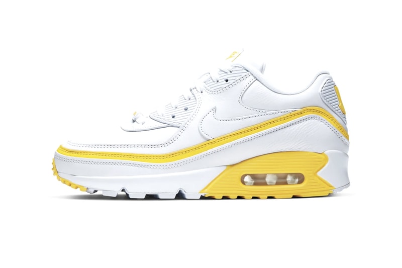 UNDEFEATED x Nike Air Max 90 Pack Release Information Official Look First Product Shots Footwear Sneakers Swoosh Collaboration Hyped Kicks White Blue Fury Opti Yellow Black