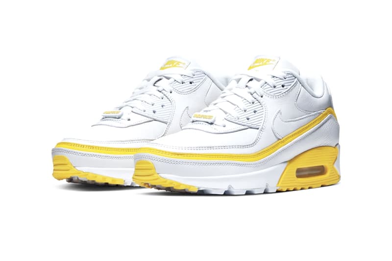 UNDEFEATED x Nike Air Max 90 Pack Release Information Official Look First Product Shots Footwear Sneakers Swoosh Collaboration Hyped Kicks White Blue Fury Opti Yellow Black