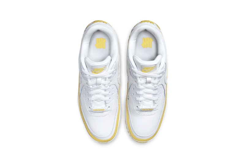 UNDEFEATED x Nike Air Max 90 Pack Release Information Official Look First Product Shots Footwear Sneakers Swoosh Collaboration Hyped Kicks White Blue Fury Opti Yellow Black