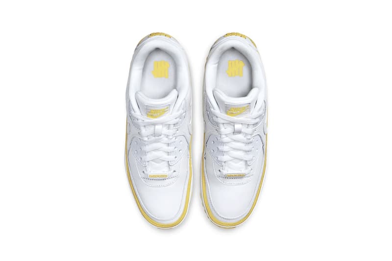 UNDEFEATED x Nike Air Max 90 Pack Release Information Official Look First Product Shots Footwear Sneakers Swoosh Collaboration Hyped Kicks White Blue Fury Opti Yellow Black