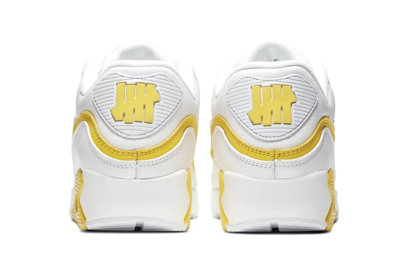 UNDEFEATED x Nike Air Max 90 Pack Release Information Official Look First Product Shots Footwear Sneakers Swoosh Collaboration Hyped Kicks White Blue Fury Opti Yellow Black