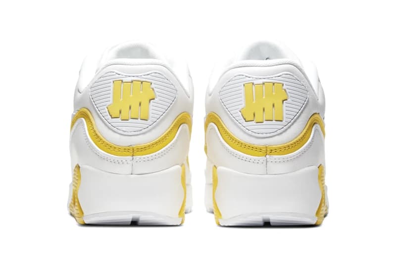 UNDEFEATED x Nike Air Max 90 Pack Release Information Official Look First Product Shots Footwear Sneakers Swoosh Collaboration Hyped Kicks White Blue Fury Opti Yellow Black