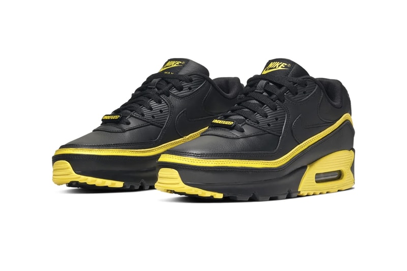 UNDEFEATED x Nike Air Max 90 Pack Release Information Official Look First Product Shots Footwear Sneakers Swoosh Collaboration Hyped Kicks White Blue Fury Opti Yellow Black