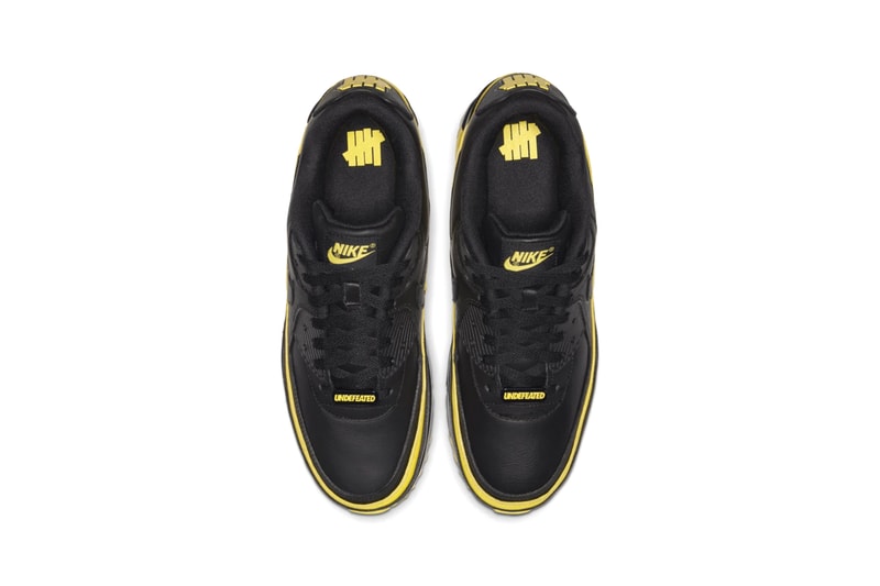 UNDEFEATED x Nike Air Max 90 Pack Release Information Official Look First Product Shots Footwear Sneakers Swoosh Collaboration Hyped Kicks White Blue Fury Opti Yellow Black