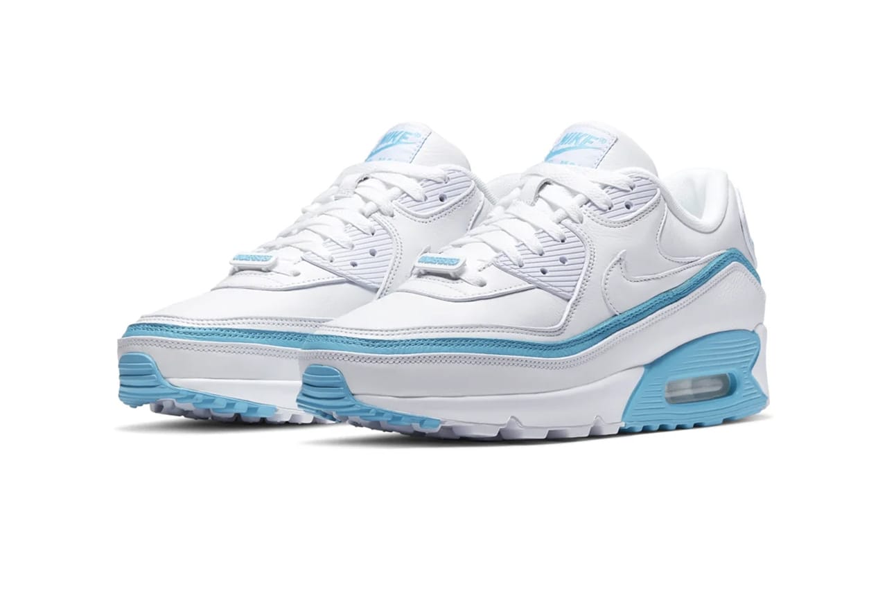 nike air max 90 undefeated white blue fury