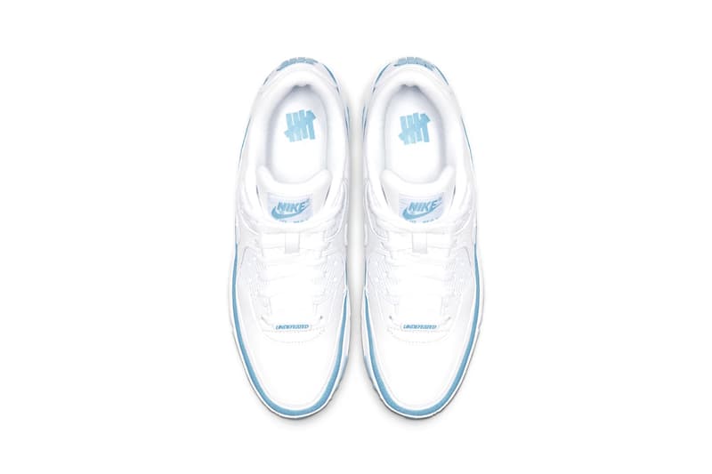 UNDEFEATED x Nike Air Max 90 Pack Release Information Official Look First Product Shots Footwear Sneakers Swoosh Collaboration Hyped Kicks White Blue Fury Opti Yellow Black