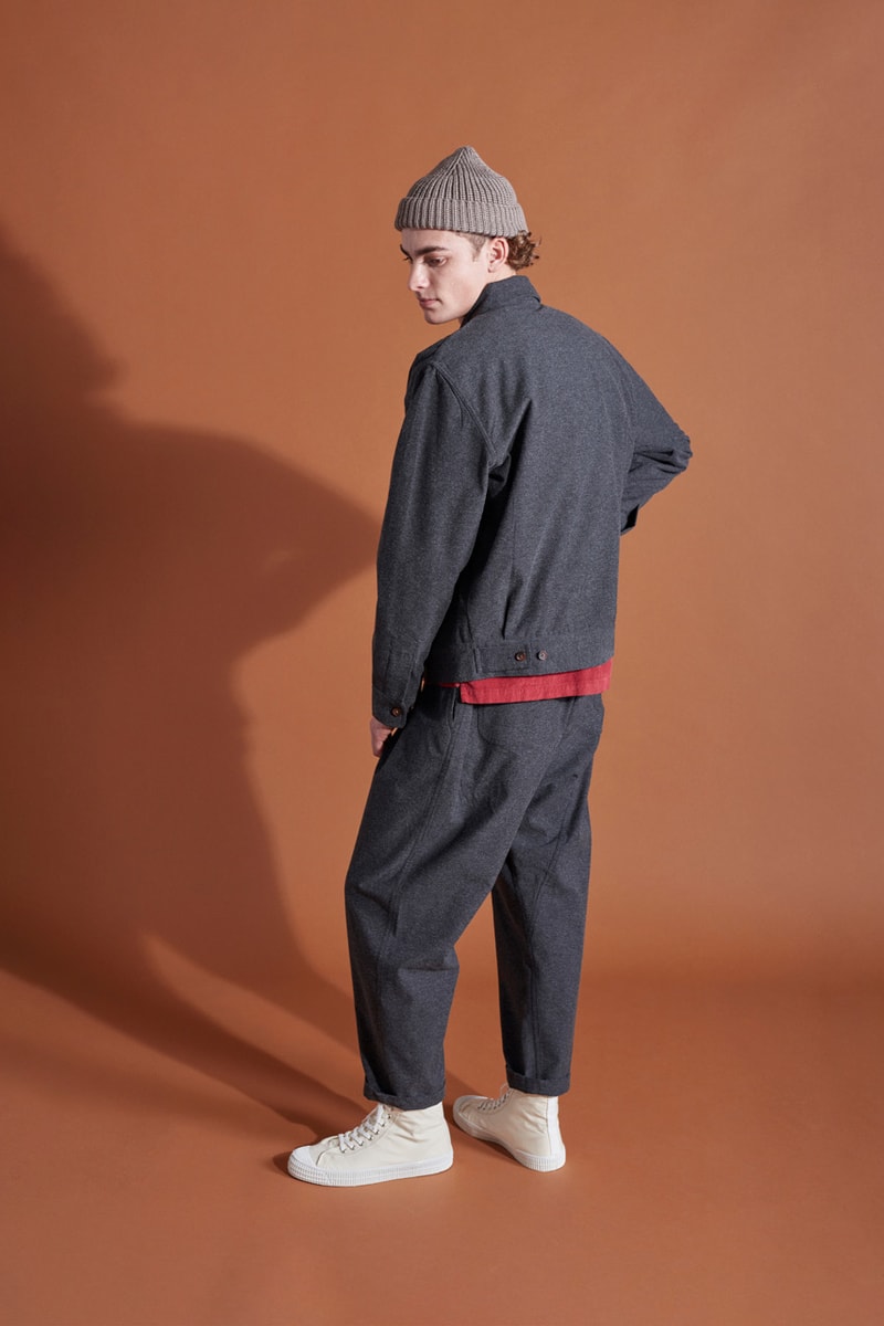 Universal Works Fall/Winter 2019 Lookbook Outerwear Sweaters Jumpers Trousers T-Shirts Autumnal Accessories Aesop’s fable of the Hare and the Tortoise British Classic Brand Anniversary Collection