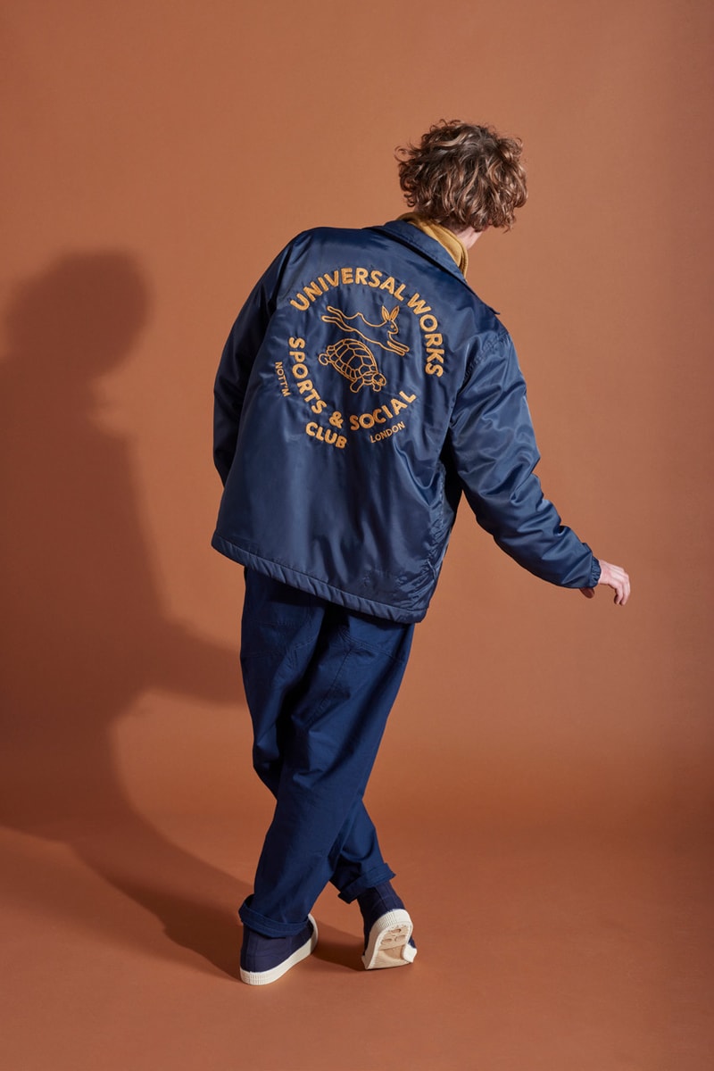 Universal Works Fall/Winter 2019 Lookbook Outerwear Sweaters Jumpers Trousers T-Shirts Autumnal Accessories Aesop’s fable of the Hare and the Tortoise British Classic Brand Anniversary Collection