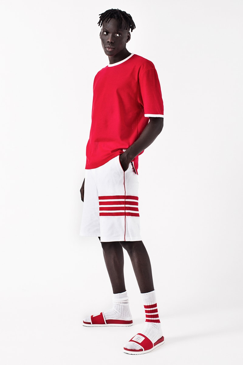 UNKNWN Wynwood x Thom Browne Capsule Collaboration lookbook lebron james collection menswear tee shirt polo hoodie slide sandals socks shorts mesh miami exclusive drop release date info december 13 2019 buy