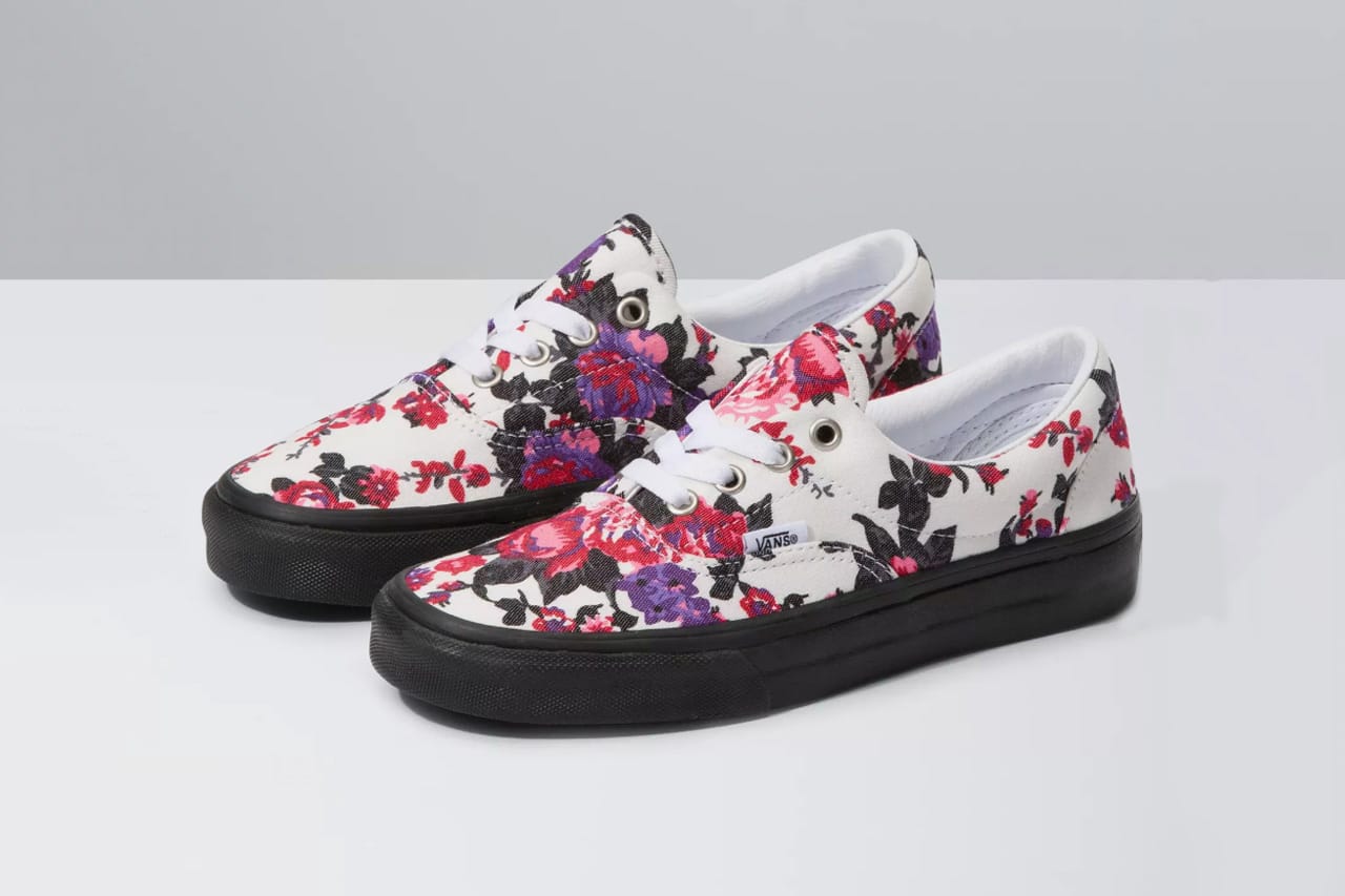 vans flower shoes