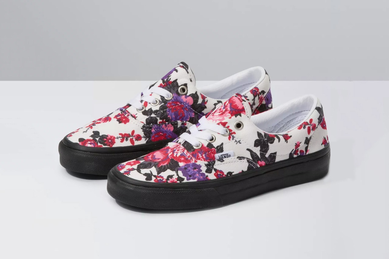 vans era floral flowers white black purple red pink release date info photos price