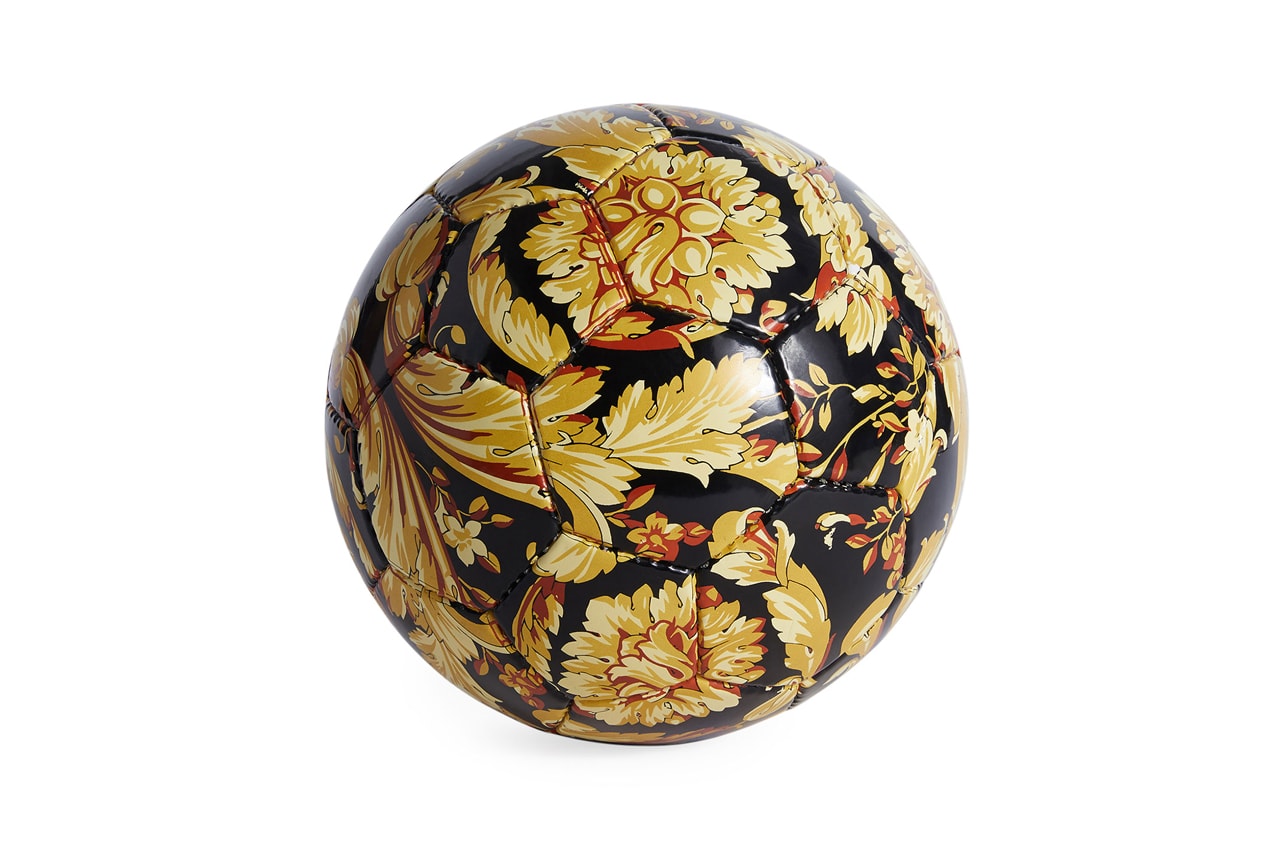 versace barocco print basketball football soccer ball black gold baroque printed 
