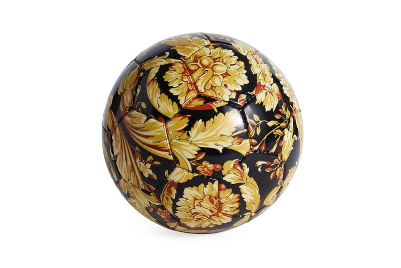 versace barocco print basketball football soccer ball black gold baroque printed