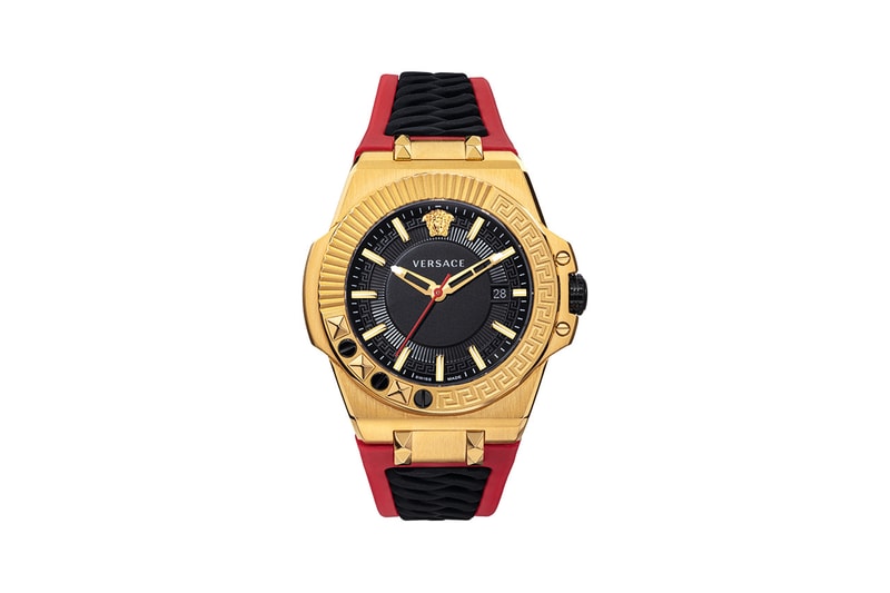 versace chain reaction sneaker watch red black blue release information macy's buy cop purchase medusa greca print 