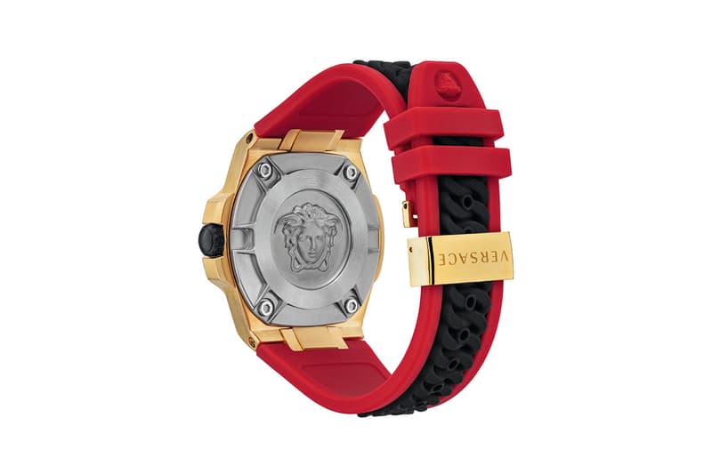 versace chain reaction sneaker watch red black blue release information macy's buy cop purchase medusa greca print
