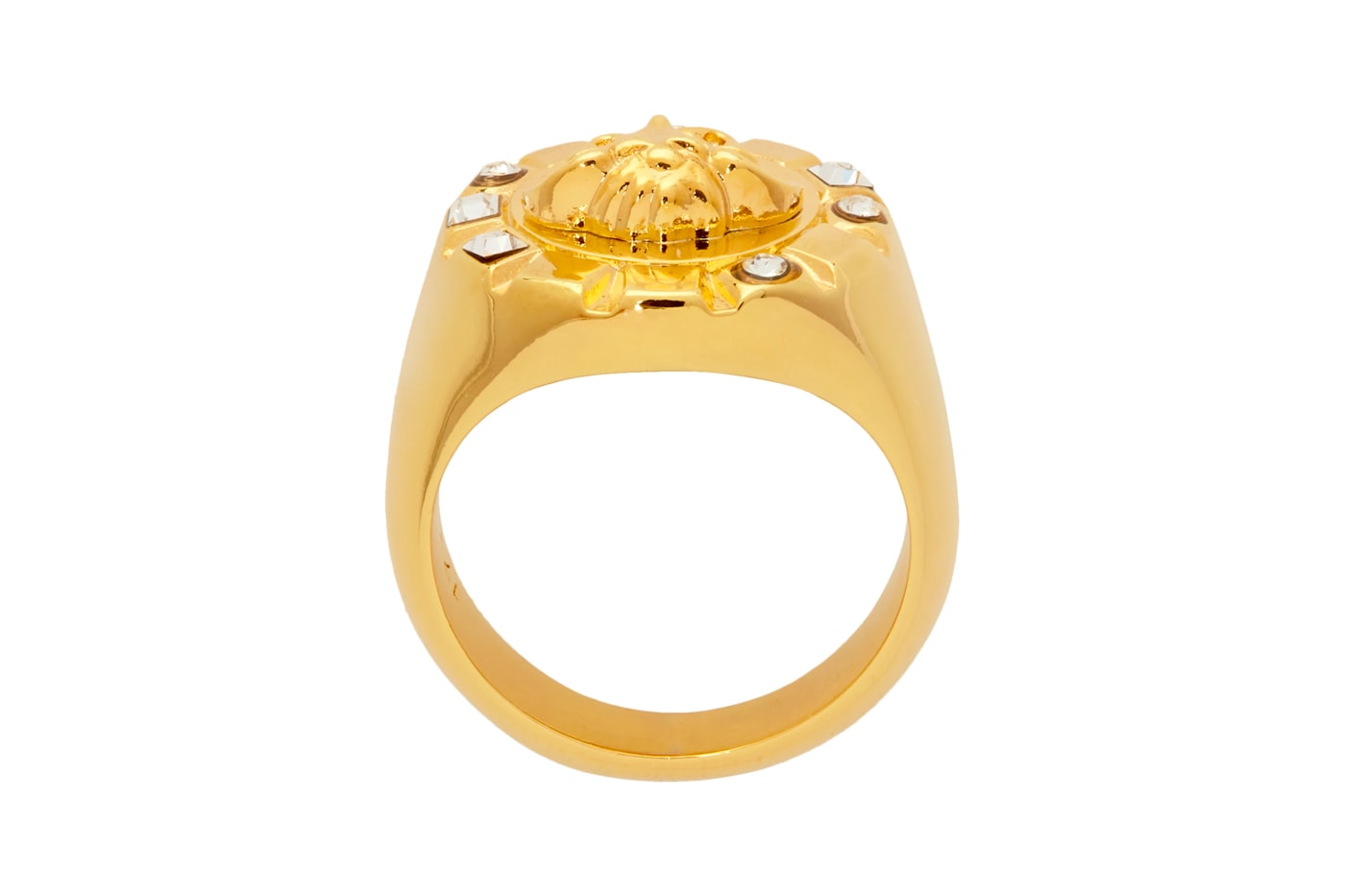 Versace Gold Palazzo Crystal Medusa Round Ring Release Info Date Buy
