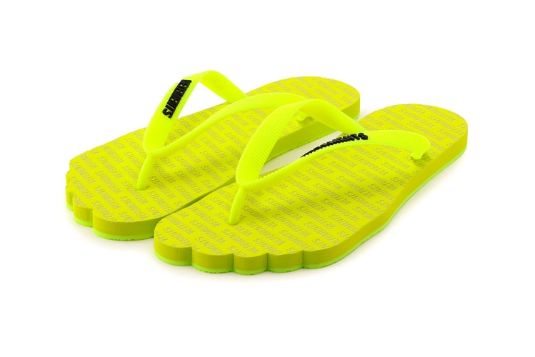 Vetements Drops Anatomic Flip Flops in Neon Yellow
