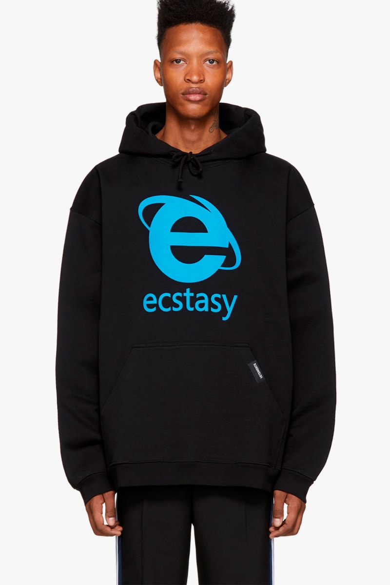 Vetements Oversized Ecstasy Hoodie Release Info Buy Black internet Explorer