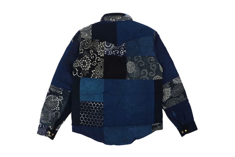 visvim Indigo Kerchief Kofu Down Jacket fall winter 2019 Native Americana vintage Japanese fabric handkerchief bandana print mud dye one wash outerwear shirt goose down fill