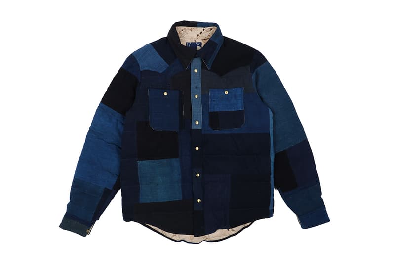 visvim Indigo Kerchief Kofu Down Jacket fall winter 2019 Native Americana vintage Japanese fabric handkerchief bandana print mud dye one wash outerwear shirt goose down fill