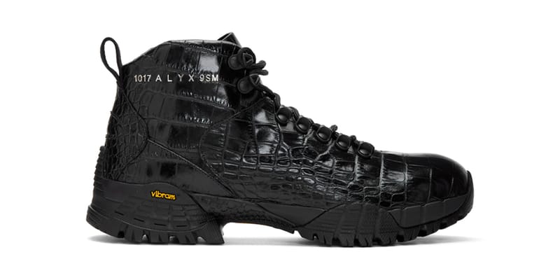 black patent hiker boots