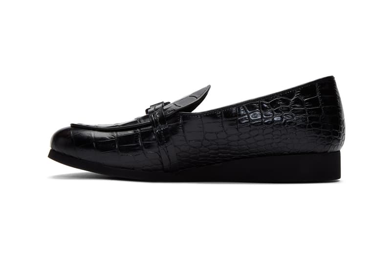 1017 ALYX 9SM St. Marks Buckle Loafers Black Smooth Leather Crocodile Embossed Utility Strap Matthew M Williams New Season Footwear Press-Release Fastening