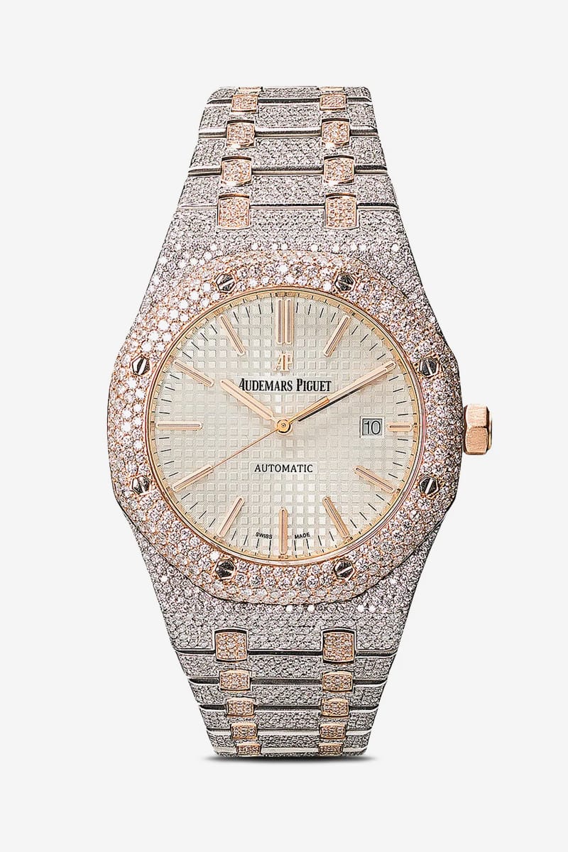 diamond encrusted gold watch