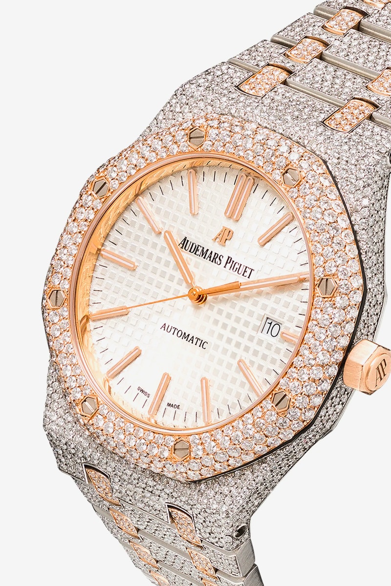 777 18k Rose Gold Audemars Piguet Royal Oak Diamond Watch Hypebeast