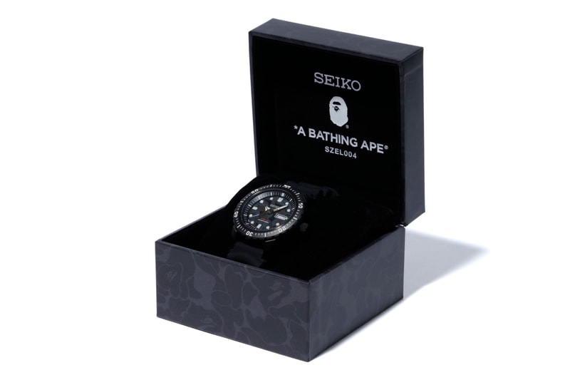 BAPE Seiko Mechanical Diver's Watch Black Gray Camo