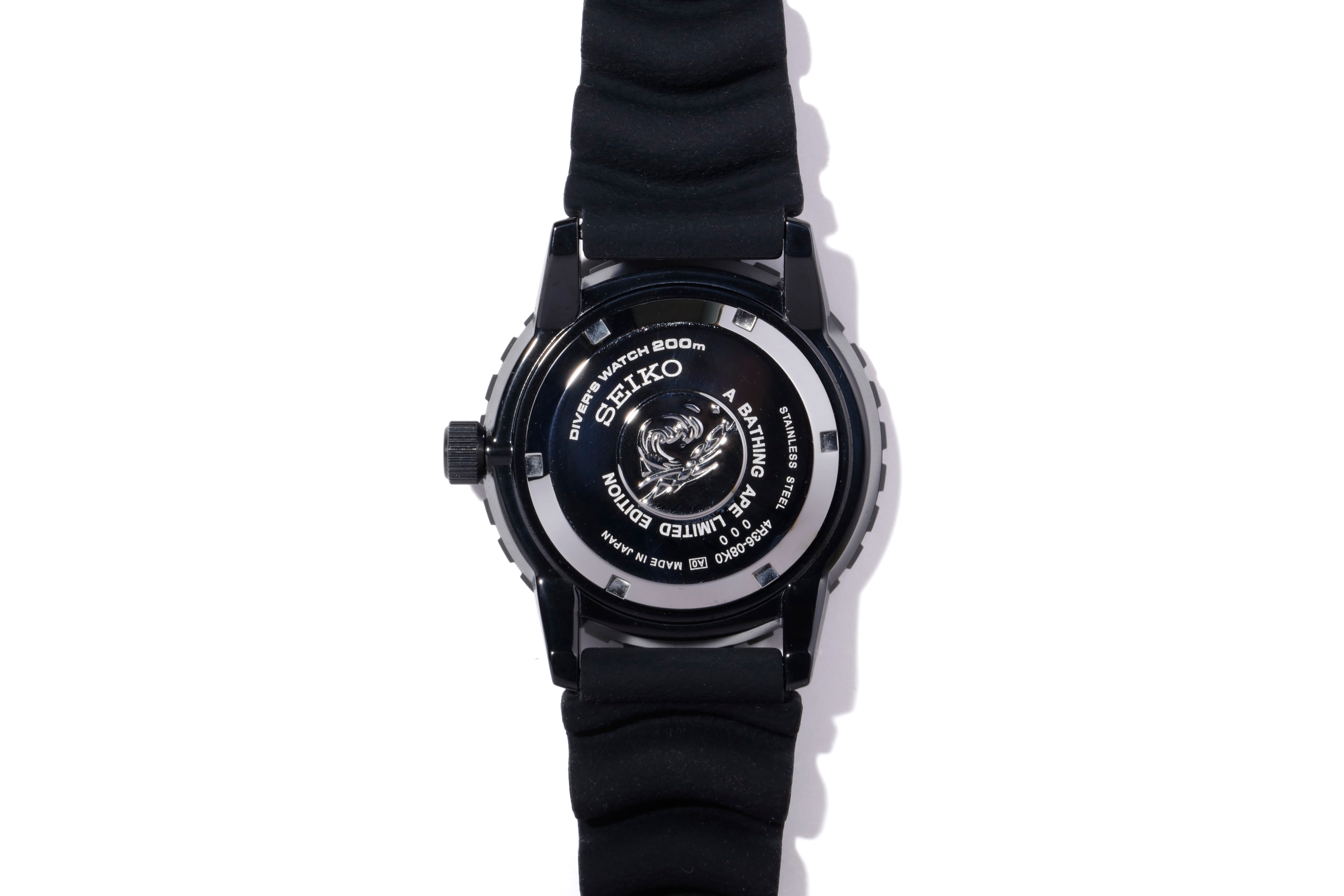BAPE Seiko Mechanical Diver's Watch Black Gray Camo