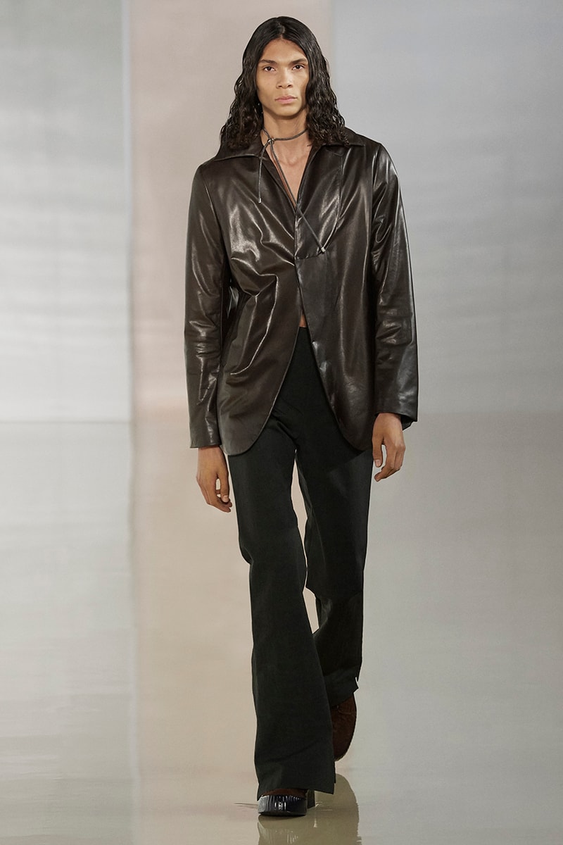 Acne Studios Fall Winter 2020 Collection Runway Paris Fashion Week Scandinavian minimalism co ed mens womens gender fluid cream color shades leather sweden Johnny Johansson