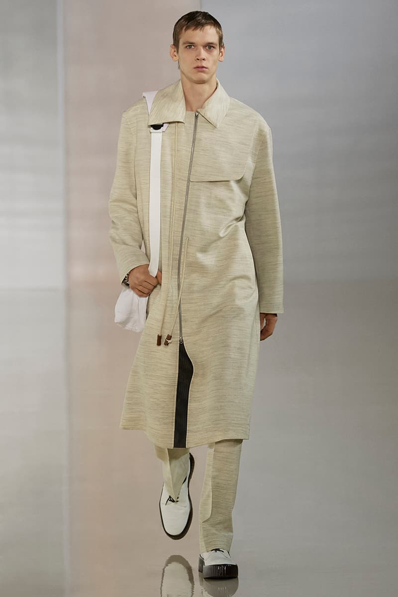 Acne Studios Fall Winter 2020 Collection Runway Paris Fashion Week Scandinavian minimalism co ed mens womens gender fluid cream color shades leather sweden Johnny Johansson
