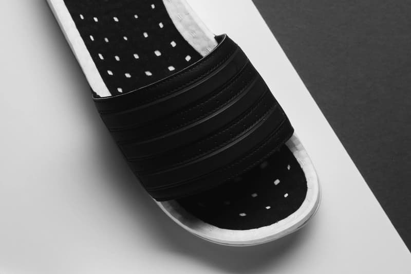 adidas adilette boost slide sandal cloud white core black EG1910 release date info photos price